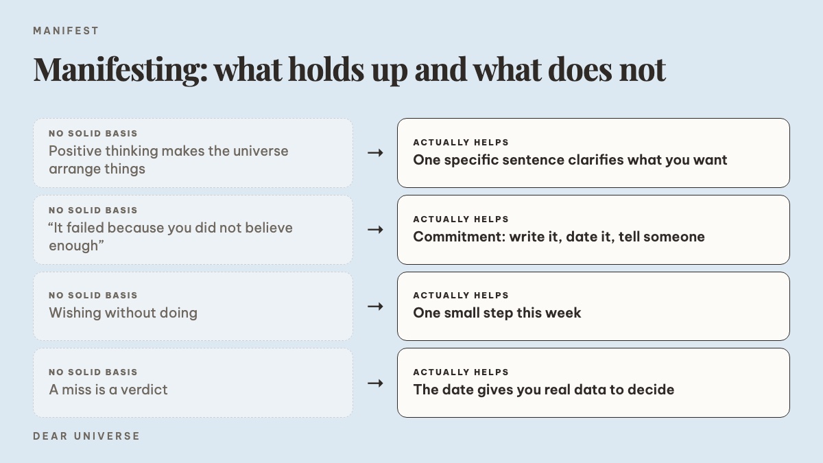 Manifesting: what has no basis versus what truly helps